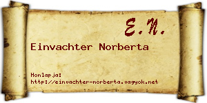 Einvachter Norberta névjegykártya