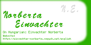 norberta einvachter business card